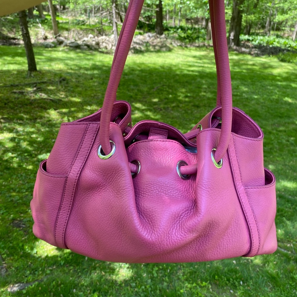 Cole Haan Pink Pebbled Leather Handbag Like New!